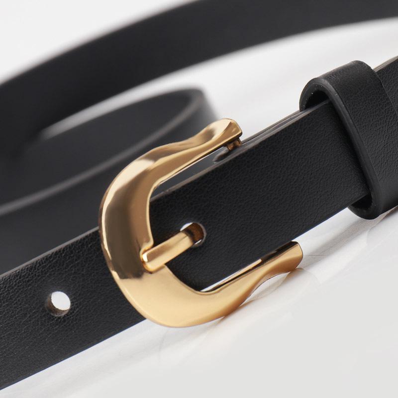 Women's Versatile Candy Color Pin Buckle Belt: Simple Style Leather Belt for Jeans