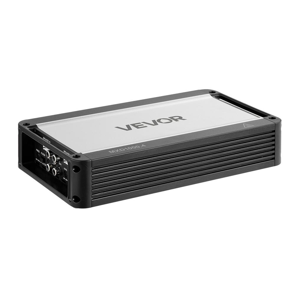 Car Audio Amplifier, 4-Channel Bridgeable Car Amplifier, Multichannel Class D Stereo Amp, Max. 4 x 500W at 4 Ohms / 4 x 1000W at 2 Ohms, High Output,