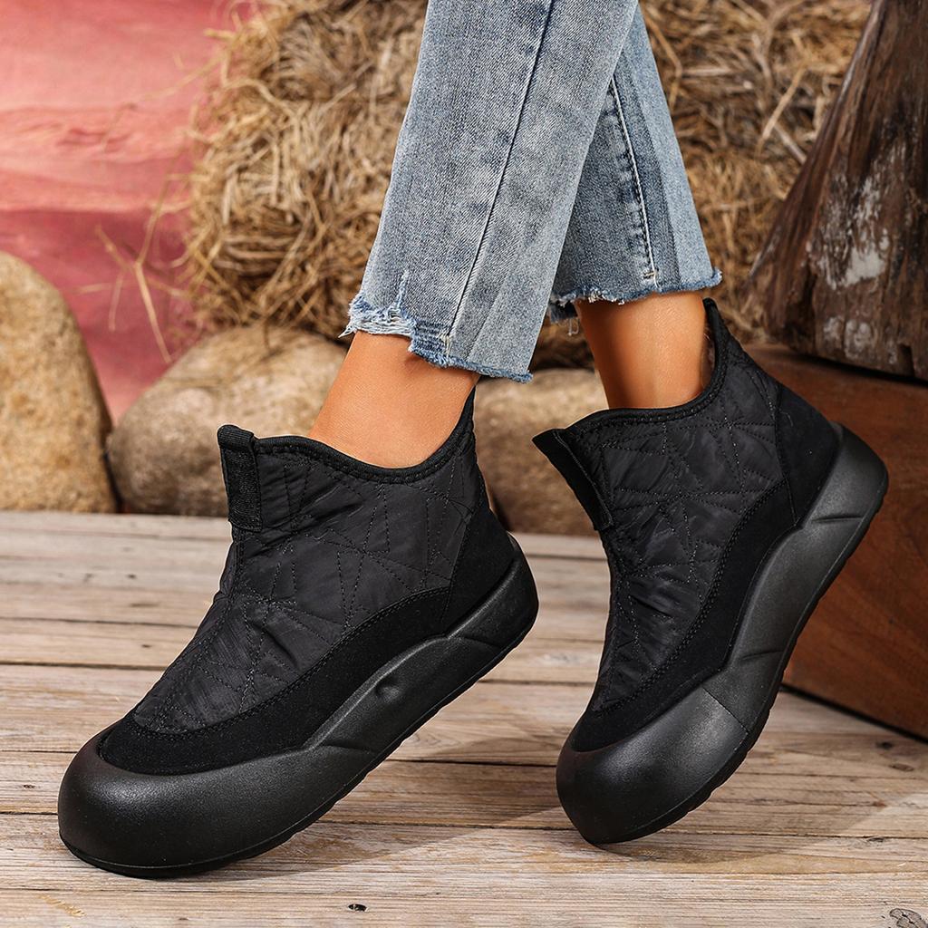 Down Cloth Non-Slip Thick Bottom Snow Boots Women'S Winter New Fleece-Lined Casual Soft Bottom Comfortable Cotton Shoes