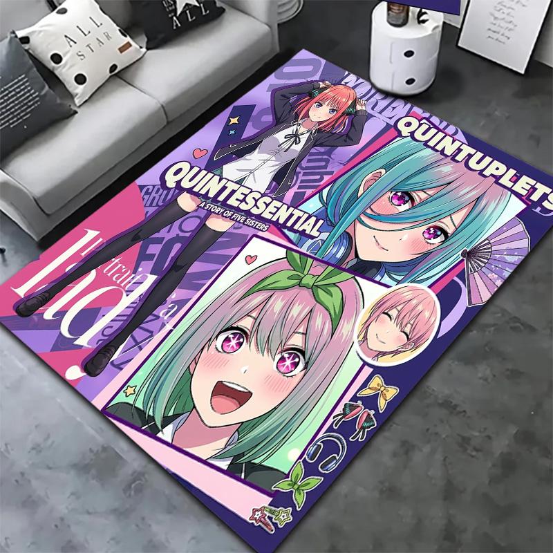 Alfombra Alfombrilla de Los Quintillizos Esenciales Para Sala de Estar Dormitorio Hogar Decoración de Sofá Niños Juego Alfombrilla Antideslizante para el Suelo