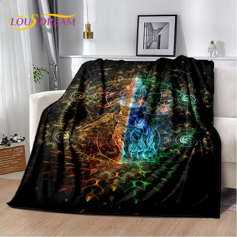 3D Yoga Zen Naturalize Meditation Rainbow 7 Chakra Blanket,Flannel Throw Blanket for Home Bedroom Bed Sofa Picnic Office Hiking