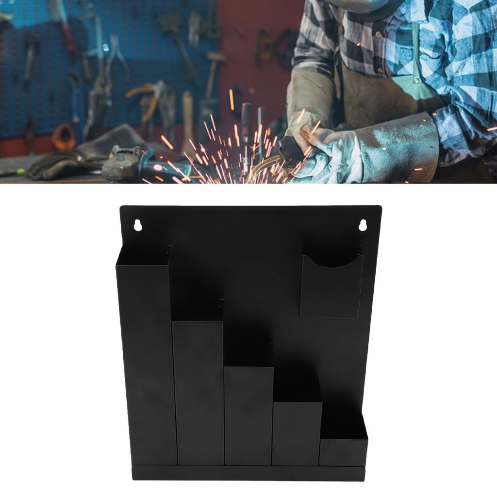 Wall Mount Cable Tie Holder 5 Grids Storage Rack   Metal   for Workshop Shed Garage Home