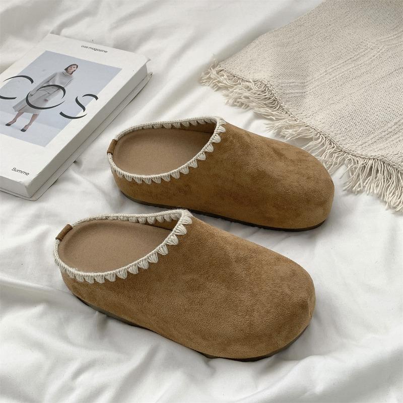 Huge Good-looking Inner Height Increase Half Slippers Women Wear New Summer and Autumn Retro Lazy One-pedal Shoes