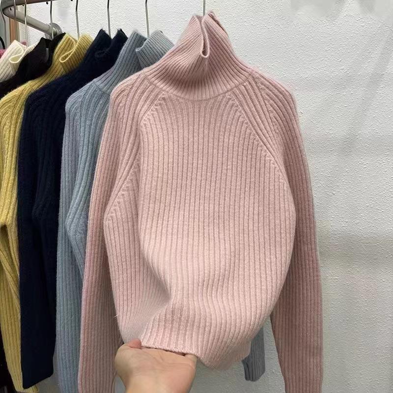 Lazy Wind Soft Waxy Loose Turtleneck Pullover Women's Autumn and Winter New Thin Versatile Knitted Bottoming Shirt Top