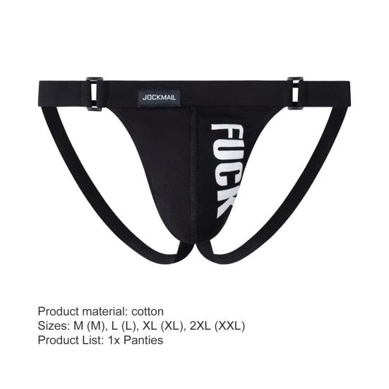 JOCKMAIL Men Briefs Letter Print Hip Lift Male Good Stretch Sexy Thong