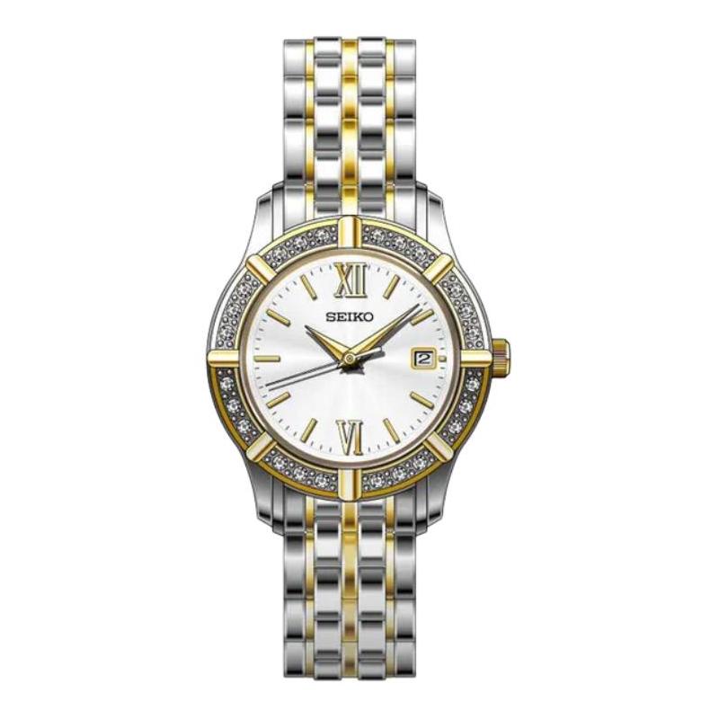 

SEIKO 30 meters waterproof Quartz Steel Strap 26mm women s watch silver dial SXDE50