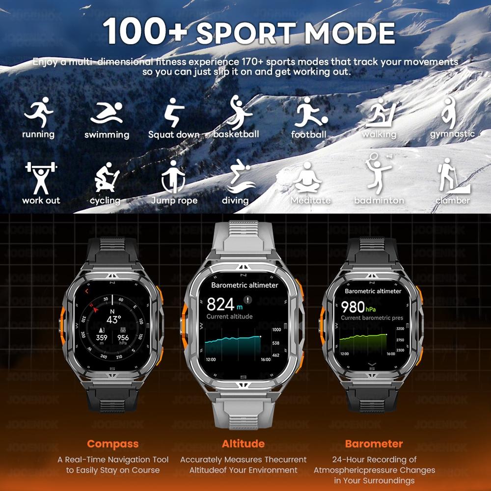 New GPS Smart Watch 10ATM Waterproof Built-in Dual-band GNSS Compass Military Sport Smartwatch Men  New