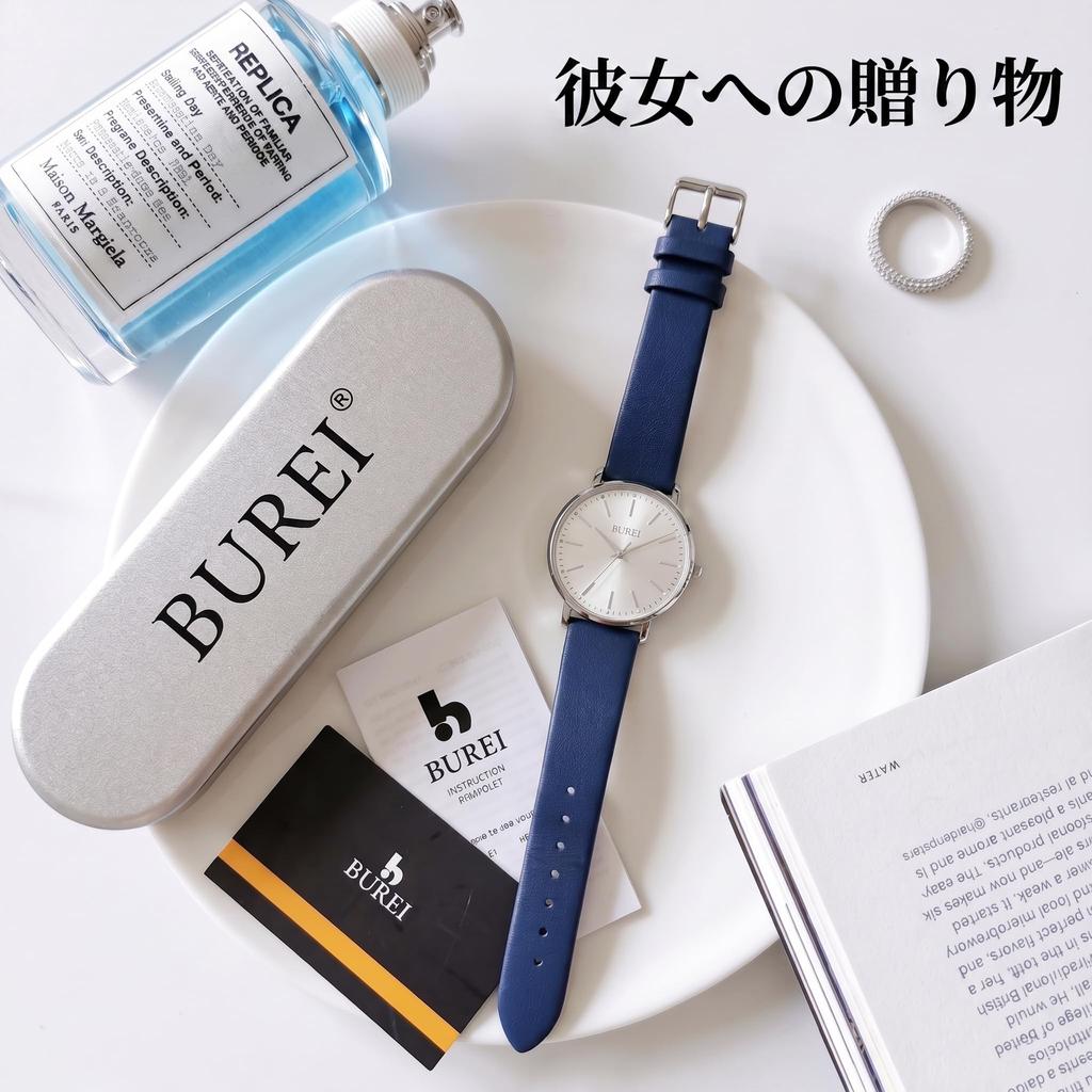 BUREI Analog Japanese Quartz Popular 38mm Large Leather Gift for Women Women's Watch, Movement, Waterproof, Brand, Dial, Strap, Simple, Casual,