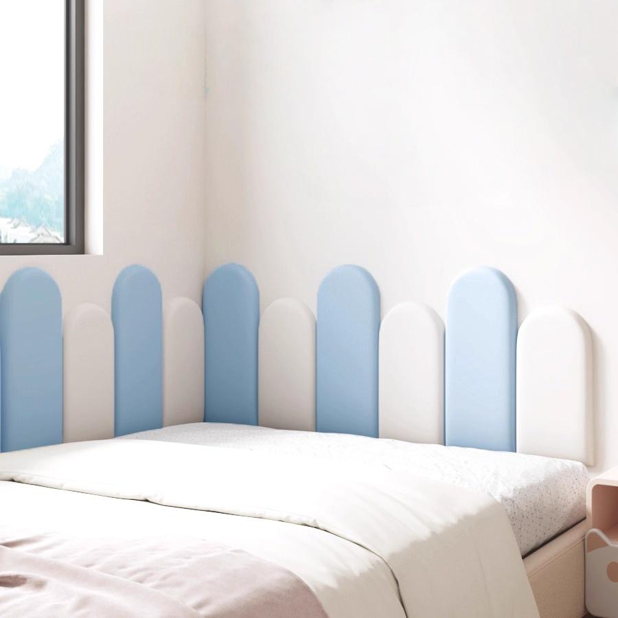 1PC 40x20cm Nordic Style Headboard Bedroom Head Board Stickers Room Anti-collision Wall Panels Home Decoration