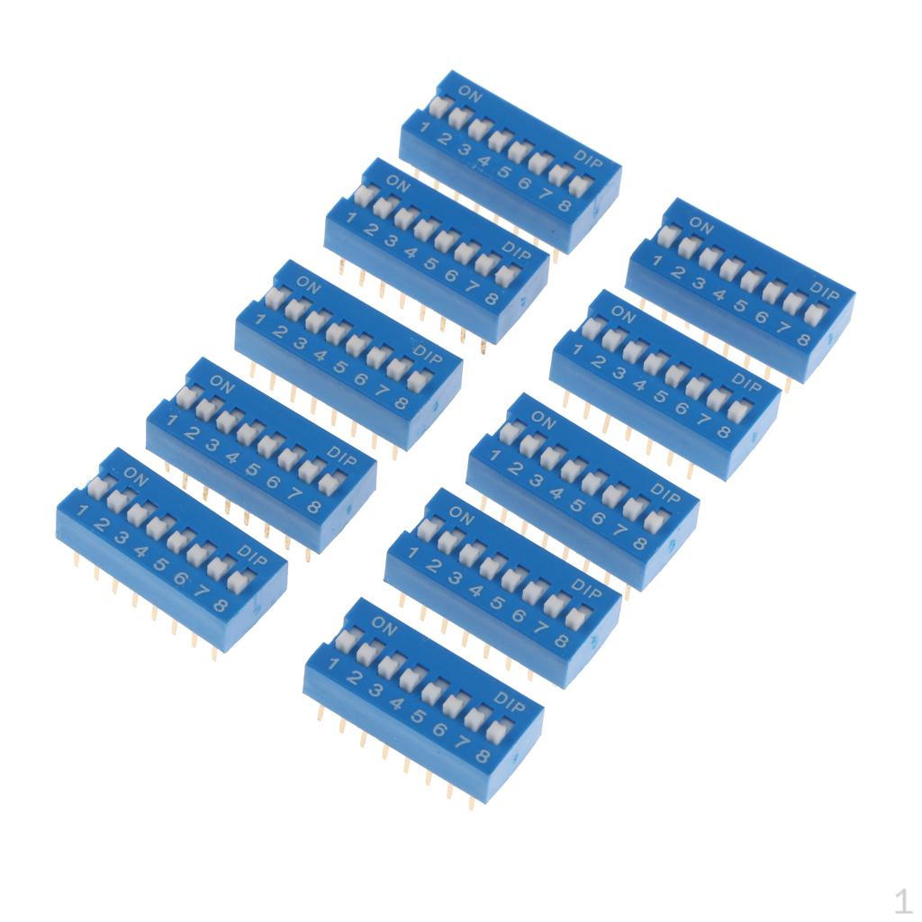 

10pcs 2.54mm Pitch 8 Positions 16 Pin DIL Toggle Switch 8P Bits
