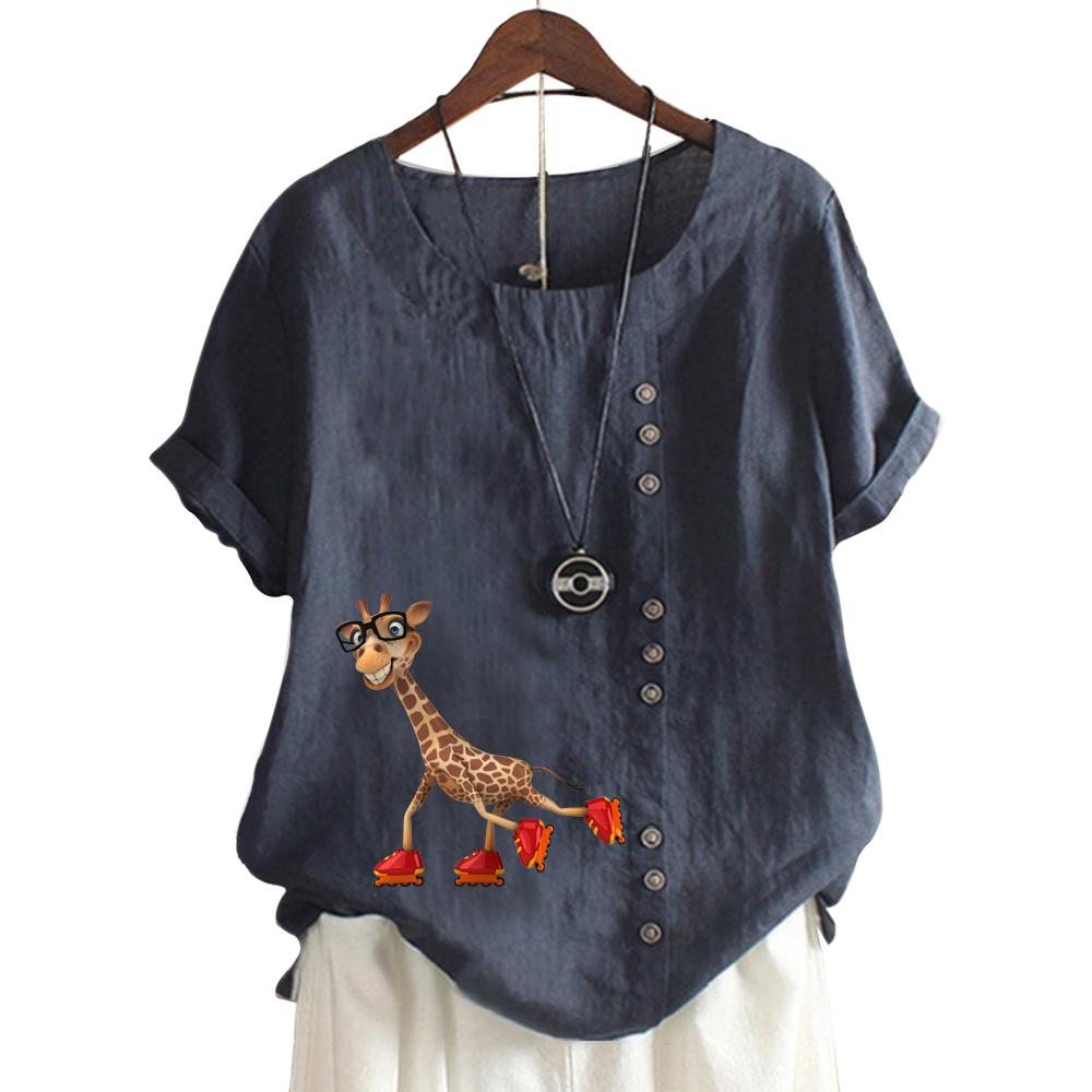 Женский повседневный хлопковый топ с короткими рукавами — фото 10