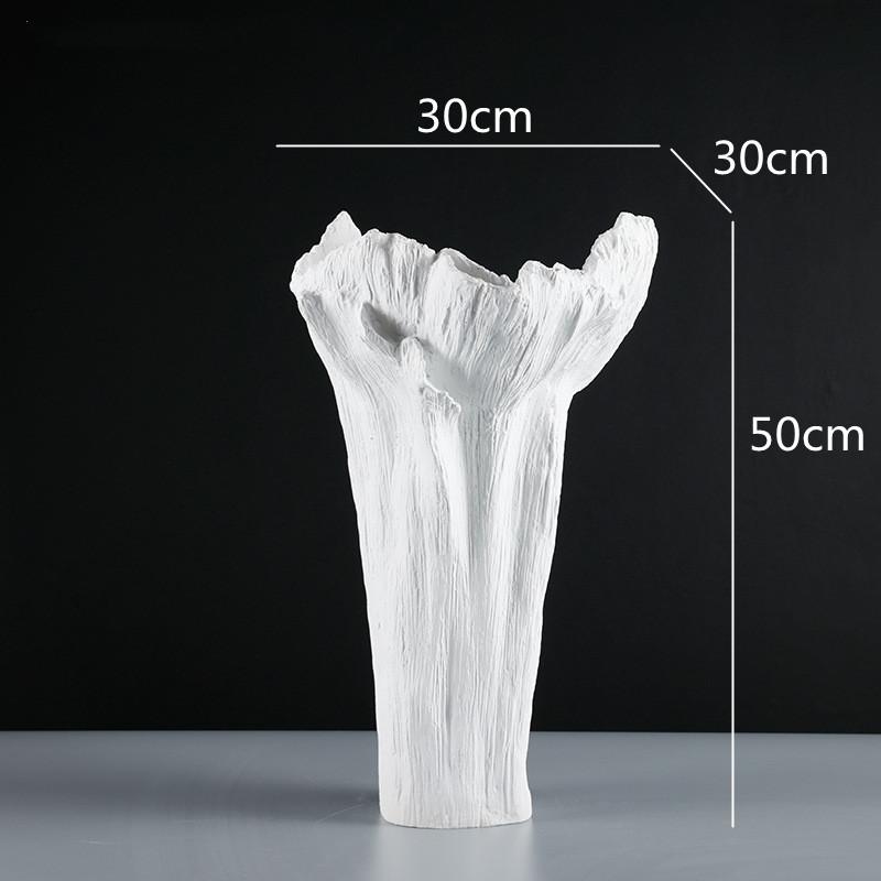 Resin Vase Irregular Shape Flowers Black and White Flower Vase Resin Handicraft Ornaments Flower Arrangement Accessories