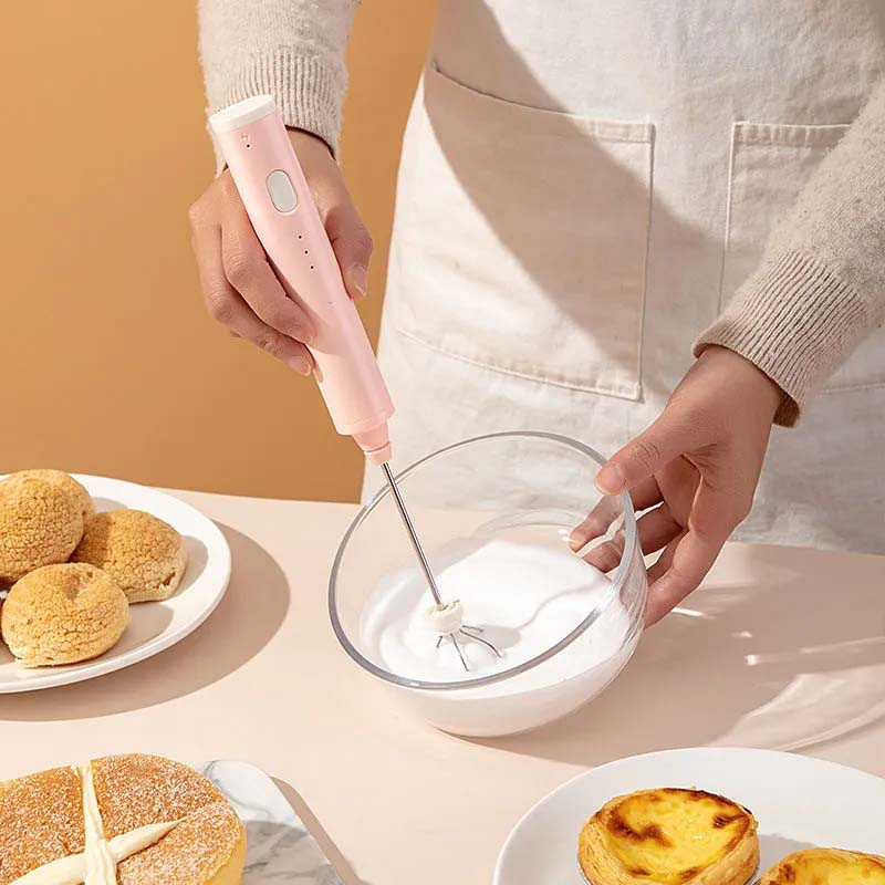 Electric Egg Beater Automatic Whisk Mixer Hand-held Cake Egg Cream Frother Machine USB Charging Kitchen Mixer Blender Machine Frothers Whisk Stirrer