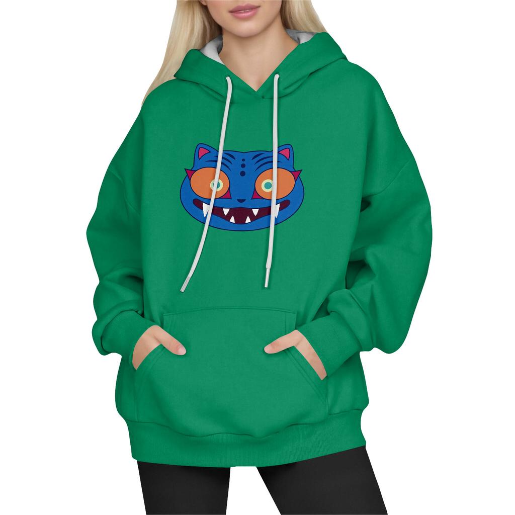 Women's Fashion Long-Sleeve Pullover Hoodie with Fun Movie-Inspired Prints
