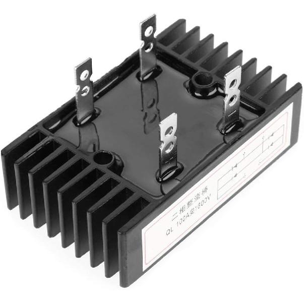 1pc 100a Amp 1600v Bridge Rectifier, Black Voltage 2-Phase Diode Bridge High Power Rectifier for Power Supply