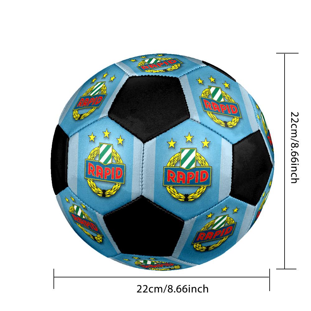 Rapid Vienna Soccer Ball Colorful All Ages Machine Stitched PVC Competition Ready Durable High-Bounce.SIZE5