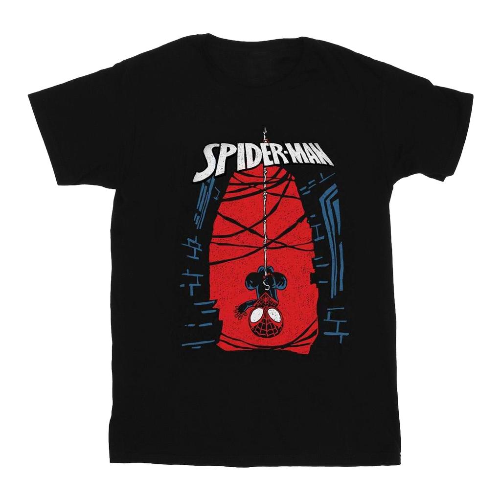 Marvel Girls Spider-Man Hanging Sketch Cotton T-Shirt