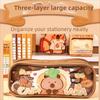 Large Capacity Capybara Pencil Case Cute Girls Stationery Pen Bag Office Accessories Pen Pouch  Boy