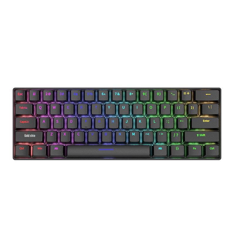 H61K Wired Gaming Mechanical Keyboard with Mixed Switches and RGB Lighting
