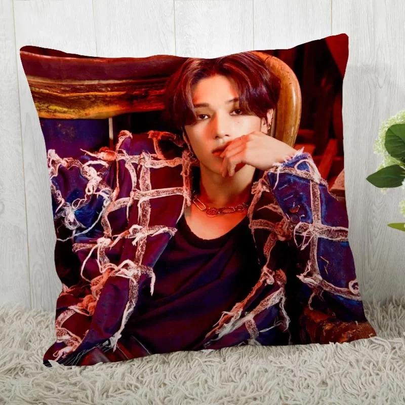 Custom Ateez KPOP Square Pillowcase Custom Zippered Pillow Cover Case 45x45cm(One Side) 04.1