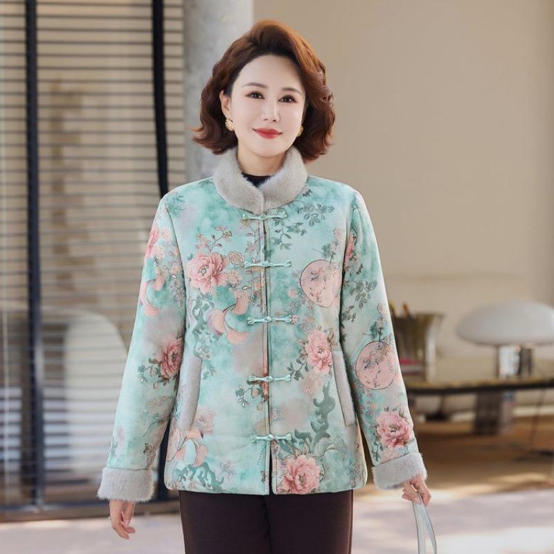 Neue Samt-Winterjacke, warm und gefüttert, Neue gefütterte Winterjacke, Chinesische gefütterte Damenbekleidung