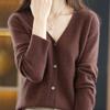 Women Knitwear V-Neck Single Breasted Button Pullovers Sweaters Women Fall Spring Long Sleeve Short Small Fresh Outer Wear Knitted Cardigan Tops