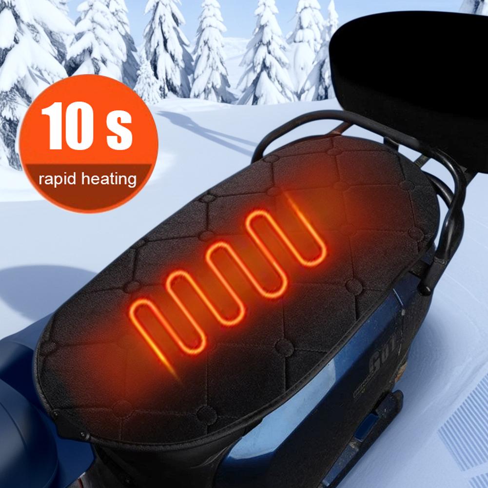 Motorcycle Seat Cushion Heating Adjustable Comfort for ATV Long Ride Cold Weather Wear Resistant Cover Temperature Control D0V3