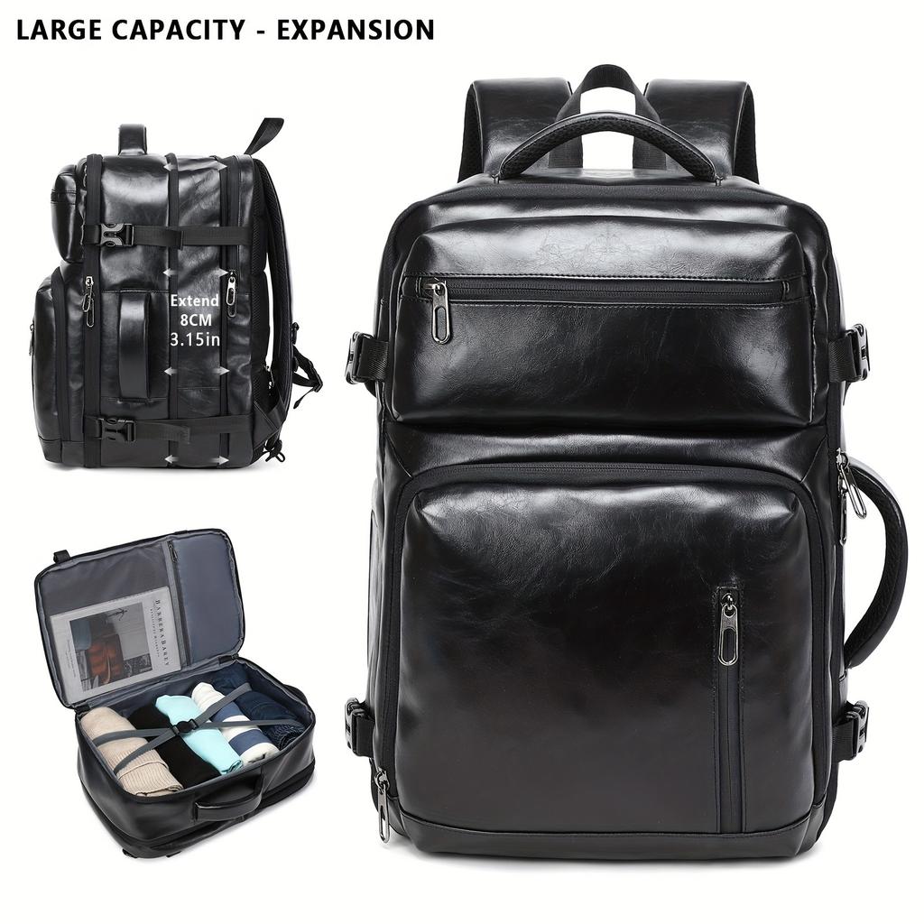 Men's anti-theft expandable backpack - Large-capacity laptop bag, expandable design, multiple compartments and zipper pockets, t