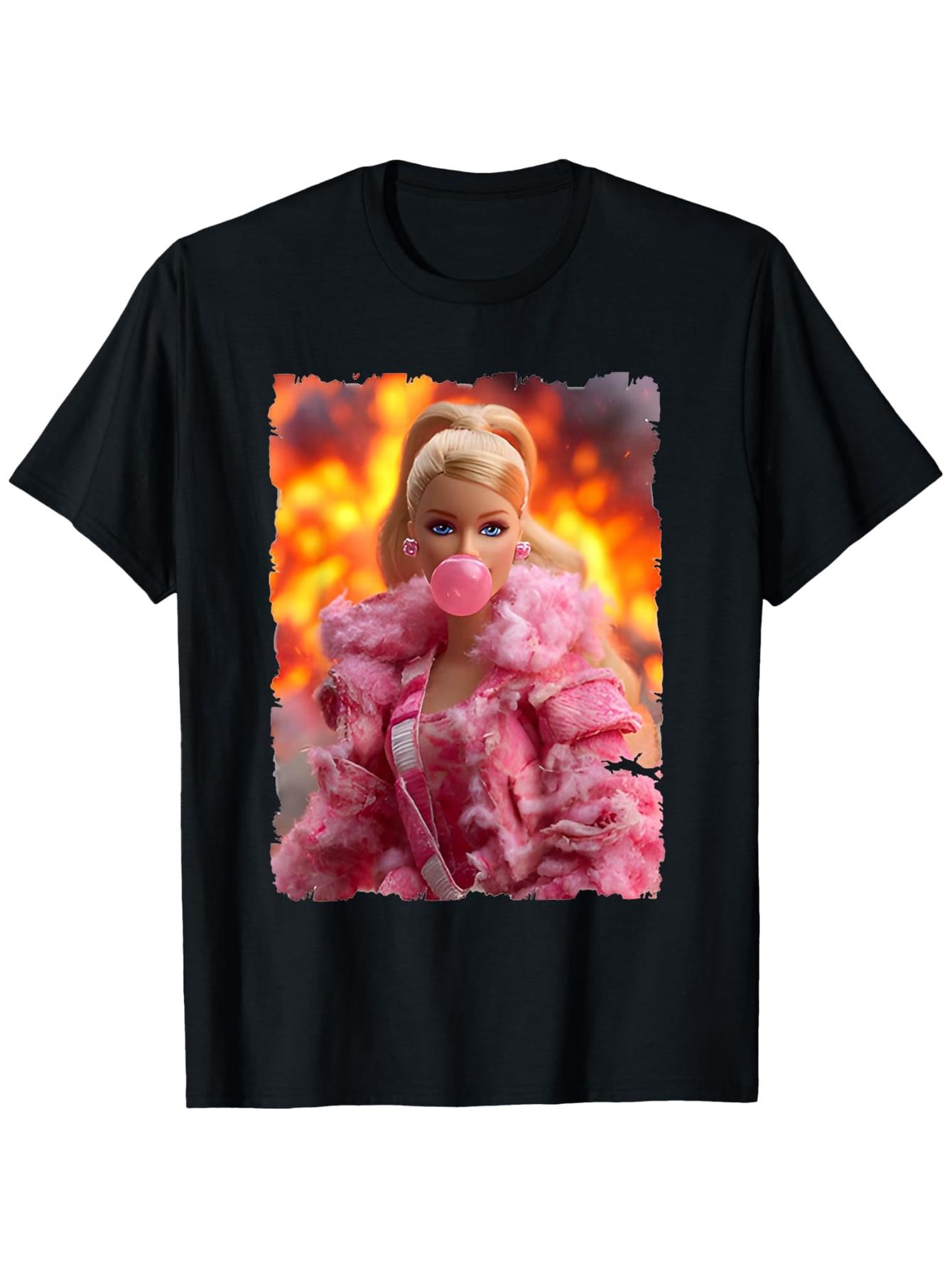 

Funny and disgusting pink doll face emoji Tshirt casual loose fit unisex pure cotton allseason streetwear harajuku shirt S