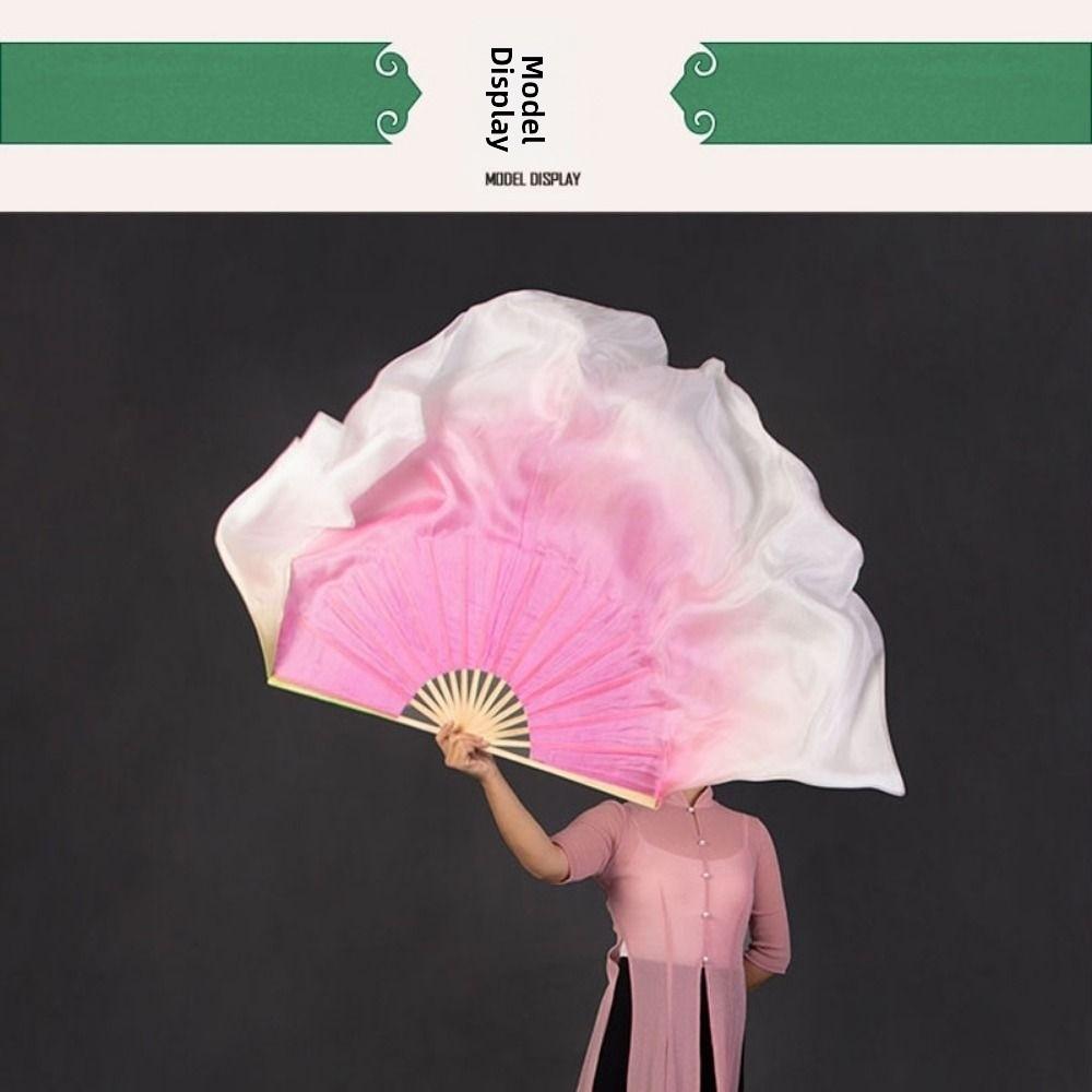 10/20cm Half Circle Silk Veil Chinese Short Bellydance Fan Hand Dye Adults Fan Kid Women