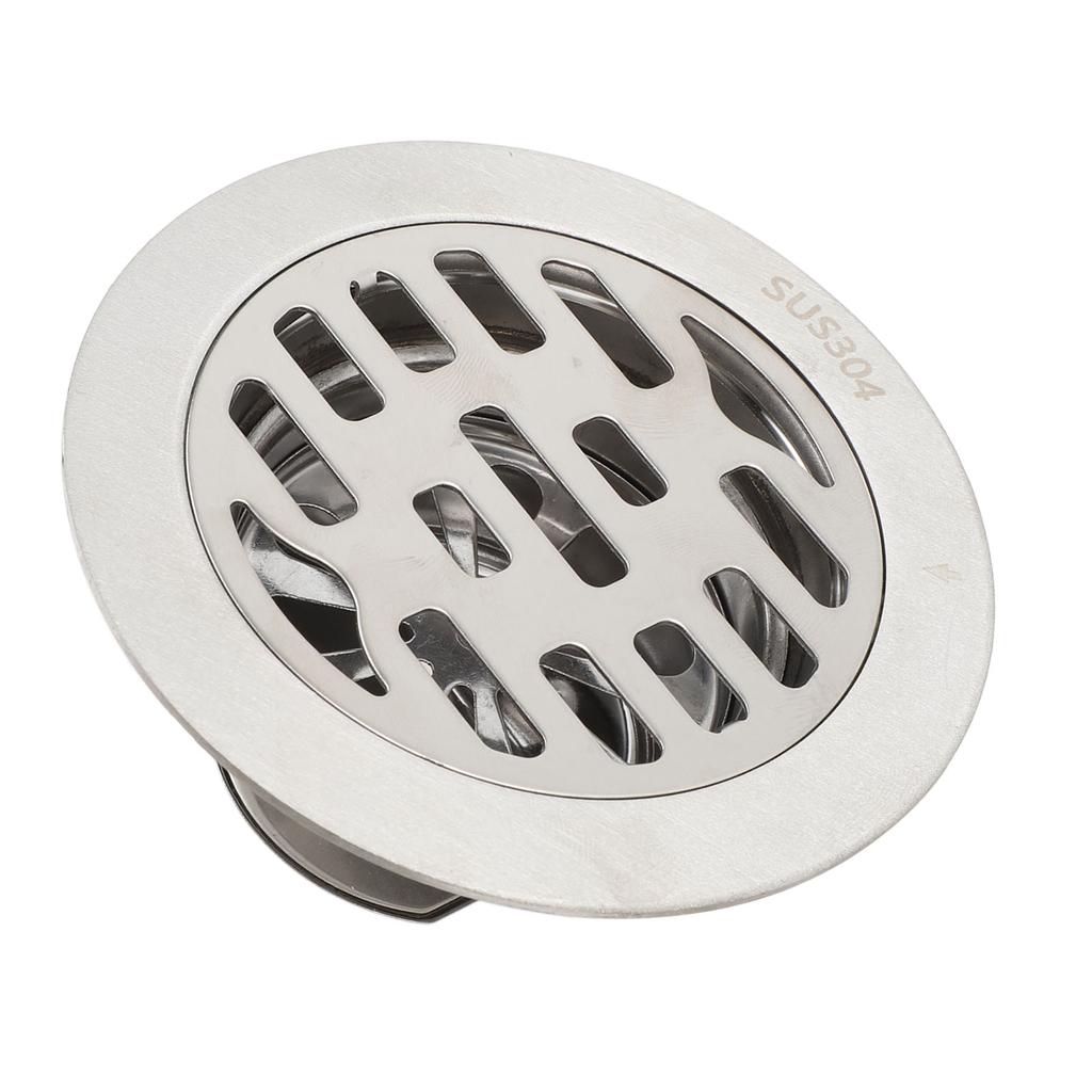 Round Floor Drain 3.9in Stainless Steel Odor Proof High Flow Anti Slip Shower Drain Kit for 75mm