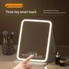 Portable Foldable LED Makeup Mirror with Rechargeable Light and Leather Case