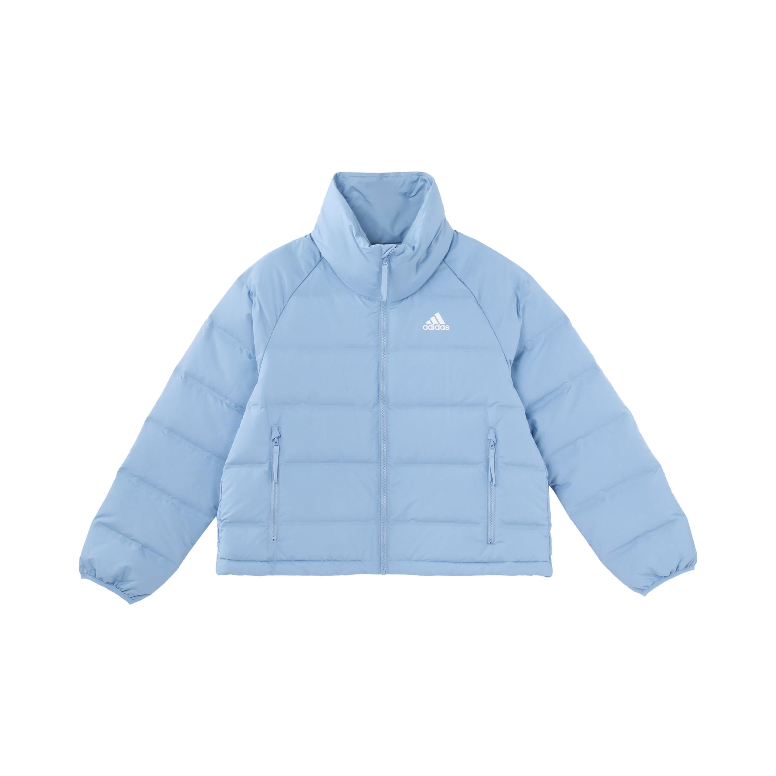 (WMNS) adidas W Helionic Rlx Однотонная Большая Пуховая Куртка с Высоким Воротником Небесно-Голубой Женская GQ7118 XL
