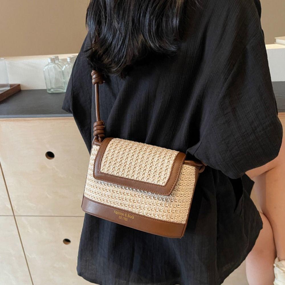 Shopping Bag Straw Bag Large Capacity Bohemian Shoulder Bag Simple Weave Bag  Summer