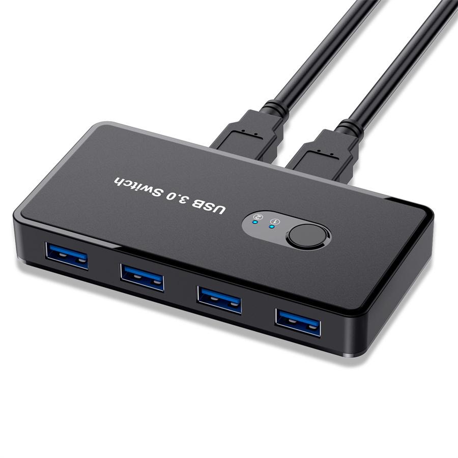 Switch USB 3.0 Switcher for PC Printer Scanner Mouse Keyboard  2 Computers Sharing 4 Devices USB Switch