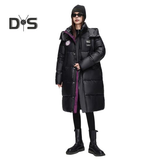 

Унисекс Зимний пуховик со съемным капюшоном Утепленный ветрозащитный с застежкой-молнией Pree Buttons Средняя длина Черная куртка Длинные рукава Верхняя одежда для холодной погоды M чёрный