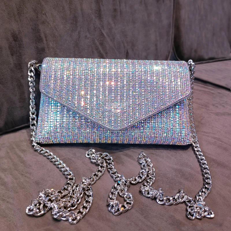 2024 Rhinestone Chain Mini Shoulder Crossbody Bag - Trendy Handheld Party Bag for Women