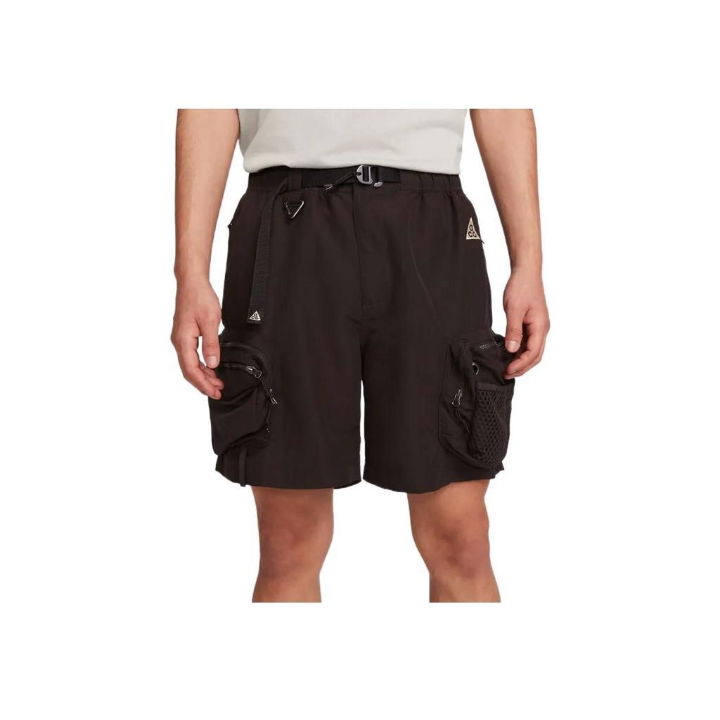 Nike ACG Snowgrass Cargo Shorts With Elastic Waist And Storage Pocket Details Men Bottoms Dark-Brown DN3946-220