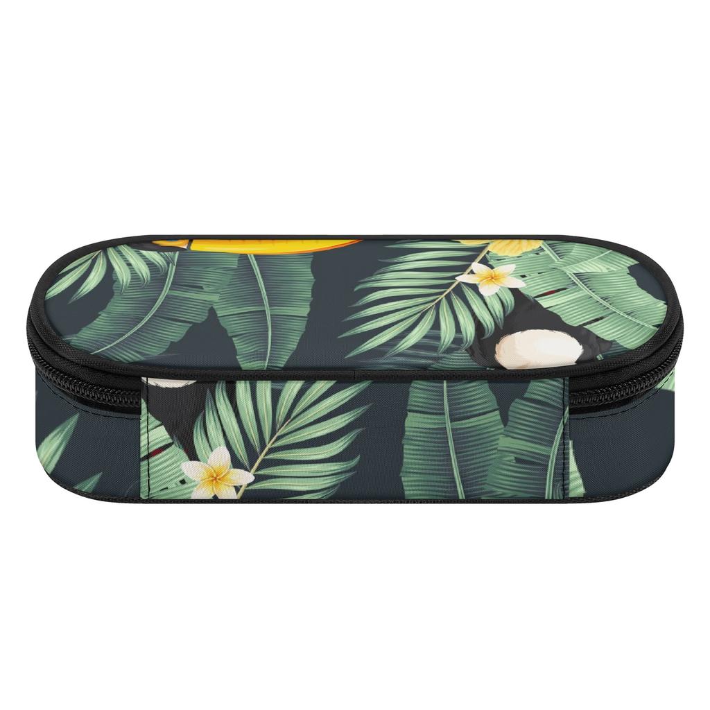 Pencil Pouch 300D Polyester Large Capacity Zip Around Closure with Mesh Pocket Removable Divider and Pen Slots for Everyday Study