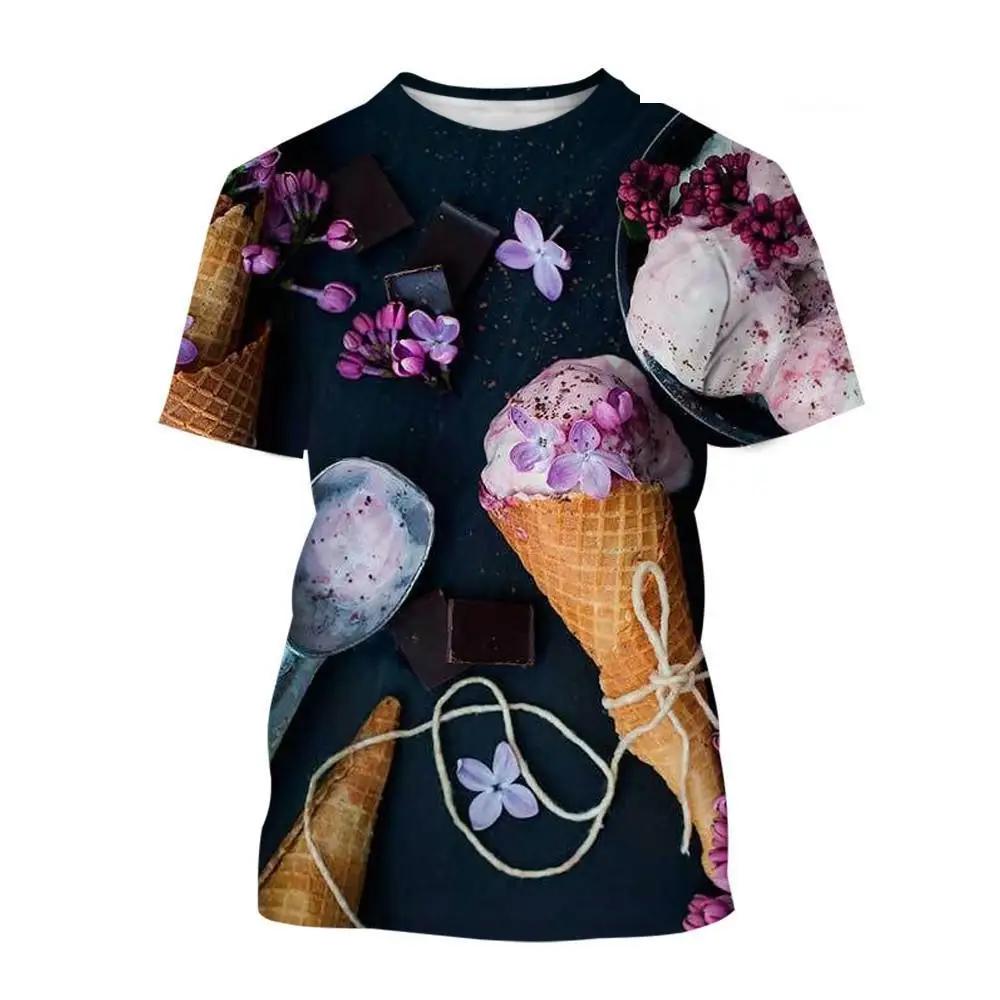 

Ice Cream Pattern 3D Printed T-shirts Summer Casual Round Neck Short Sleeved Children s Boy and Girl Kids Unisex T-shirts 170