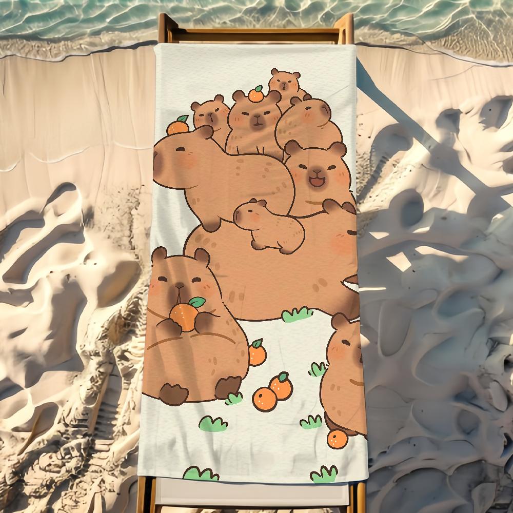 Süßes Capybara Handtuch Strandtuch Reise Leicht Hautfreundlich für Pool Strand Camping Kreuzfahrt Sommer