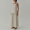 Summer new cotton and linen sling vest French casual sleeveless loose and comfortable zipper top, square neck shirt outside