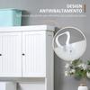 180cm Freestanding Kitchen Cabinet, Modern Storage Cupboard with Open Countertop, Drawer and 6 Doors, White