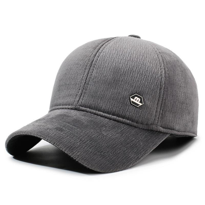 Autumn Winter Men's Outdoor Baseball Cap Velvet Thick Ear Protection Cap Cold Warm Middle-Aged and Elderly Cap