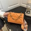 Influencer Women's Quilted Crossbody Bag with Chain and Wide Shoulder Strap