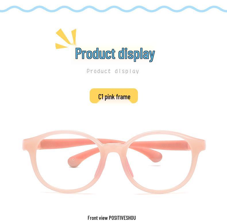 TR Dětské protiskluzové silikonové brýle: Módní brýlové obroučky blokující modré světlo 9109