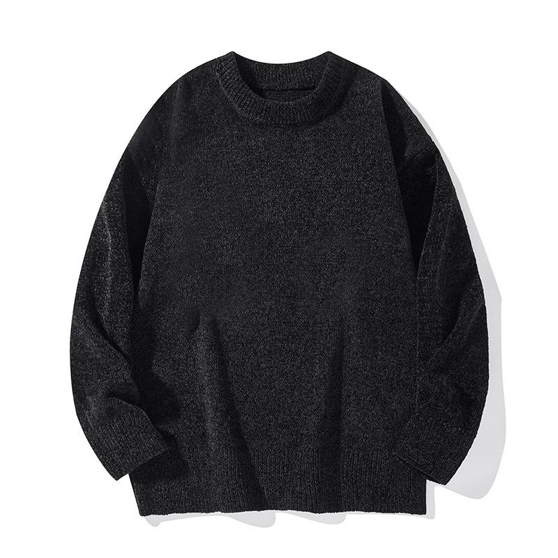 2025 Autumn And Winter New Style Unisex Round Neck Sweater With Thick And Loose Cotton Thread Knitted Base Sweater