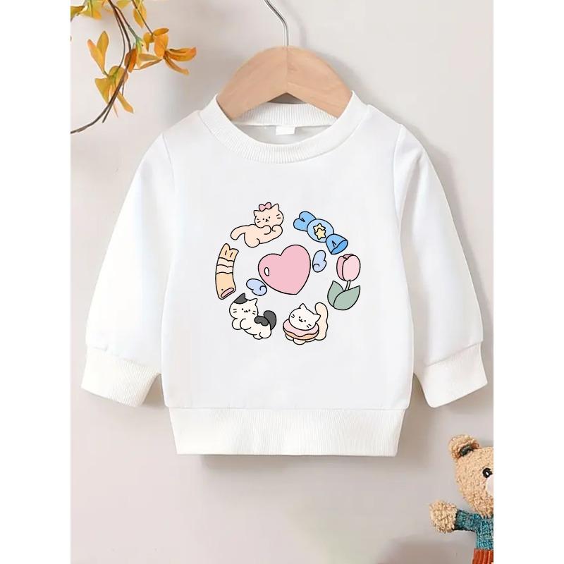 European Sizes Cute and Fun Printed Pattern, Thin and Versatile Comfortable Round Neck Hoodie for 0-3 Year Old Kids , Suitable for Outdoor Wear