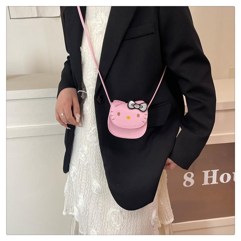 Hello Kitty Mini Bag for Girls Cute Cartoon Cat Shoulder Crossbody Bag Small Square Coin Purse KTB