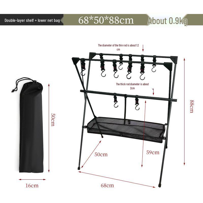 Aluminum Alloy Portable Folding Tripod Storage Rack for Outdoor Camping